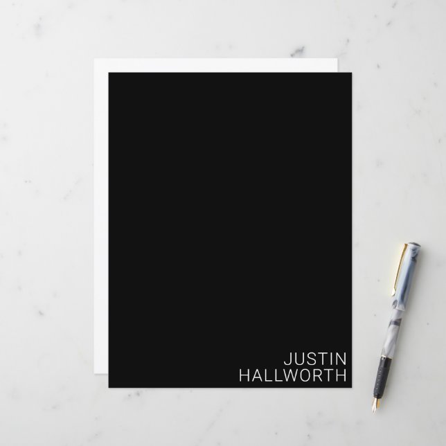Modern White Name on Black (Front/Back In Situ)