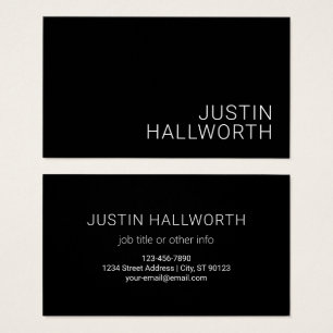 Modern White Name or other Text on Black