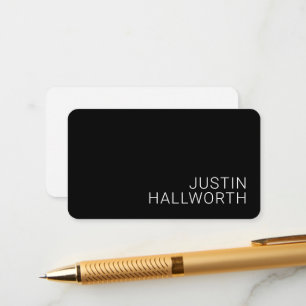 Modern White Name or other Text on Black Enclosure Card