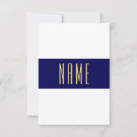 Modern White Navy Centre Band Tall Elegant Text