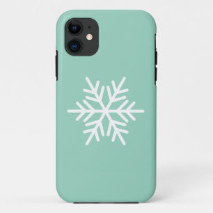 Modern White Nordic Snowflake On Winter Gray Case-Mate iPhone Case