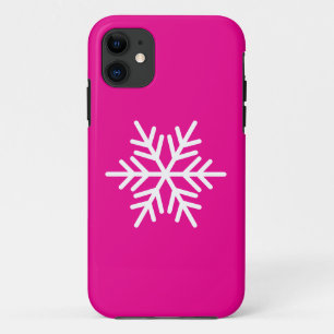 Modern White Nordic Snowflake On Winter Gray Case-Mate iPhone Case