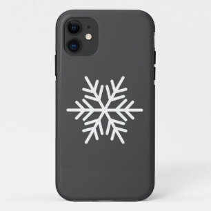 Modern White Nordic Snowflake On Winter Grey Case-Mate iPhone Case