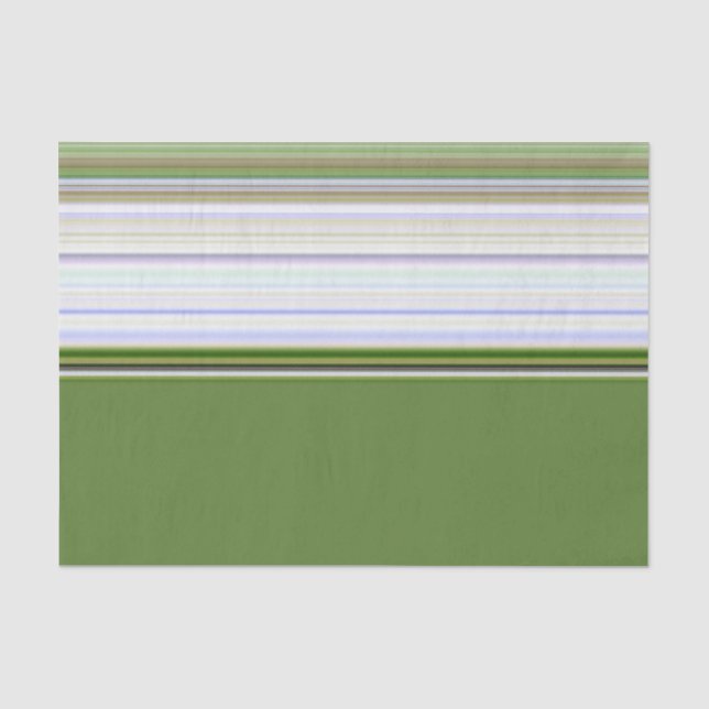 Modern White on Green Stripe Tissue Paper (Front)