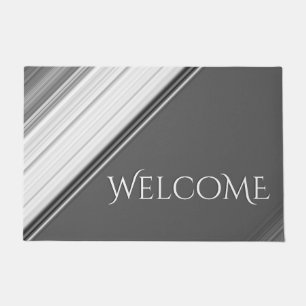 Modern White on Grey Monogram Doormat