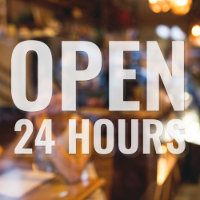 Modern White Open 24 Hours 