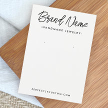 Modern white or any colour earring display card