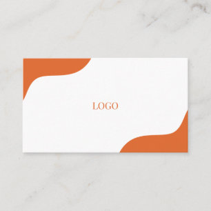 modern white orange business card