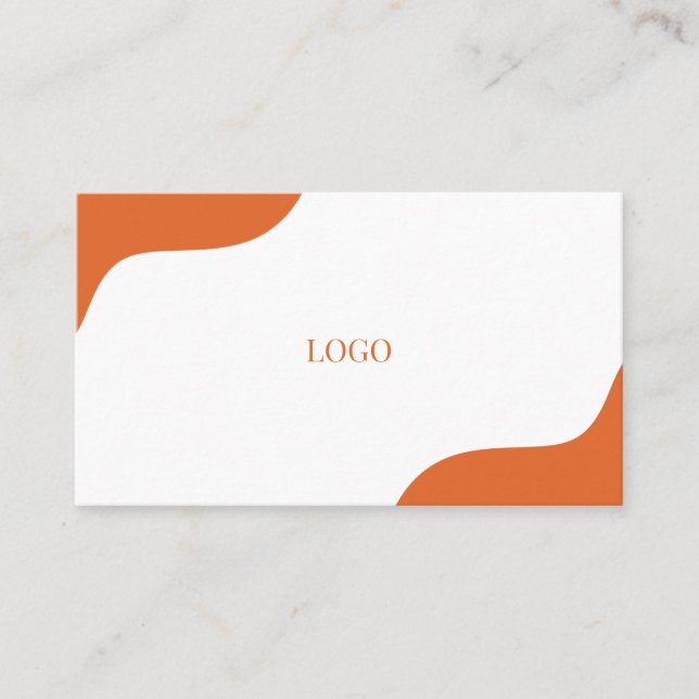 modern white orange business card (Front)
