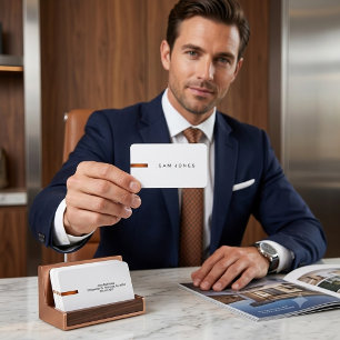 Modern White Orange Business Card