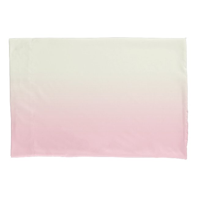 Modern White Pastel Pink  Ombre Gradient  Pillowcase (Front-Left)