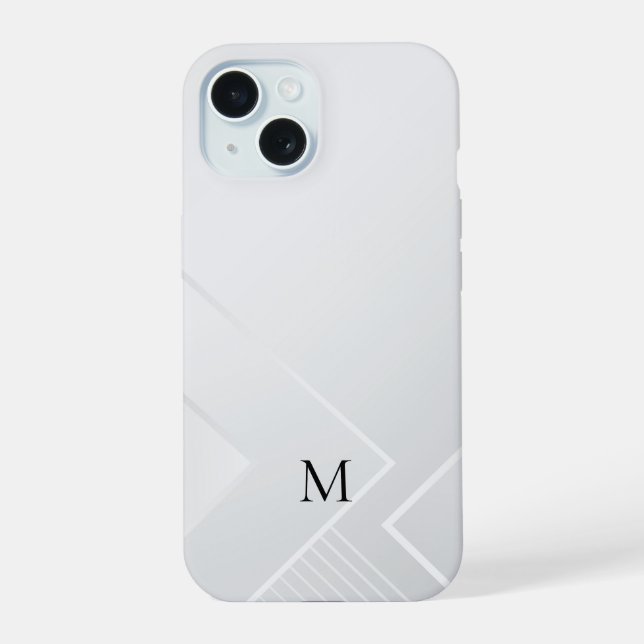 Modern White Pattern iPhone 15 Case (Back)