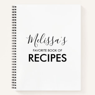 Modern White Personalised Recipe Book
