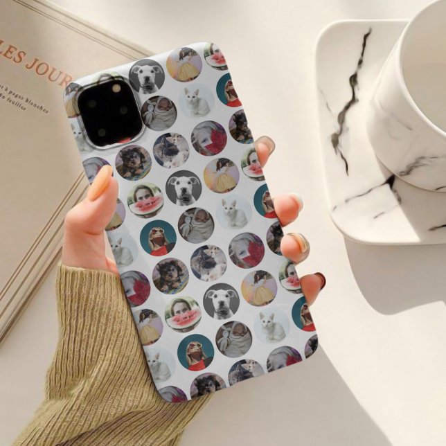 Modern White Photo Circle Pattern iPhone Case (Creator Uploaded)