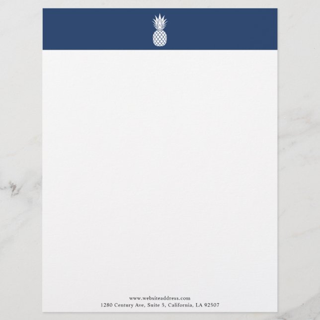 Modern White Pineapple logo Letterhead (Front)