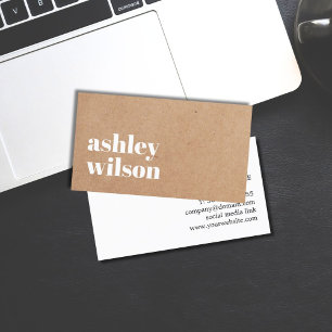 Modern White PRINTED Kraft Bold Consultant Business Card