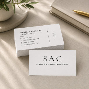 Modern White Professional Consultant Business Card