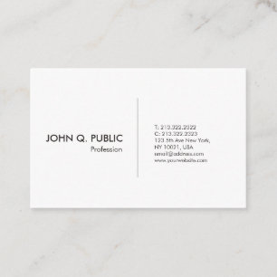 Modern White Professional Simple Elegant Business Card