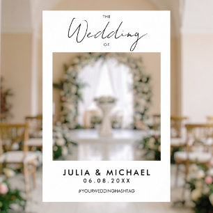 Modern White Prop Wedding Selfie Photo Frame Poster