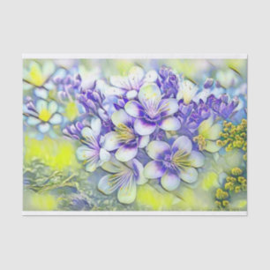 Modern White Purple Cherry Blossoms Watercolor Tissue Paper