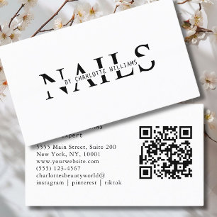 Modern, White, QR Code Business Card