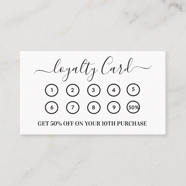 Modern White QR Code Business Logo Loyalty Card (Front)