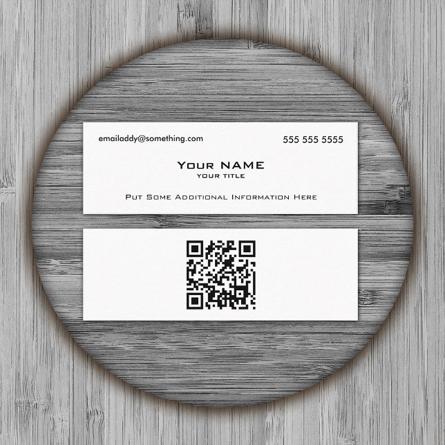 Modern White QR Code Mini Business Card (Creator Uploaded)