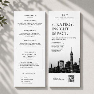 Modern White QR Code Professional Consultant Rack Card