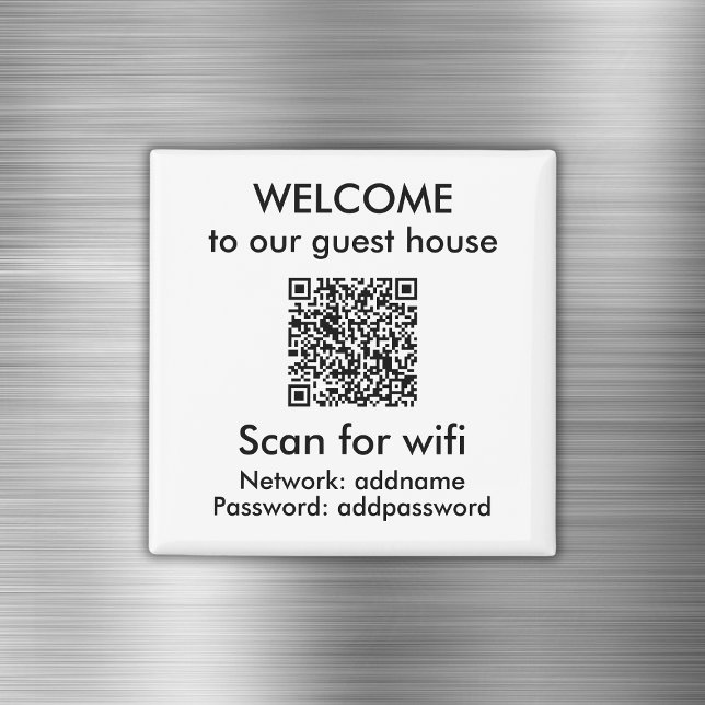 Modern White QR Code Wifi Info Airbnb Rental Magnet (Modern White QR Code Wifi Info Airbnb Rental Magnet
)