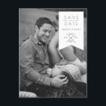 Modern White Ribbon | Save The Date Photo Announcement Postcard<br><div class="desc">By Redefined Designs</div>