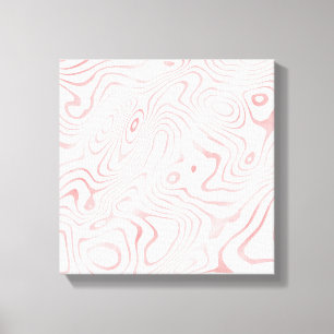 Modern White Rose Gold Marble Abstract Canvas Print
