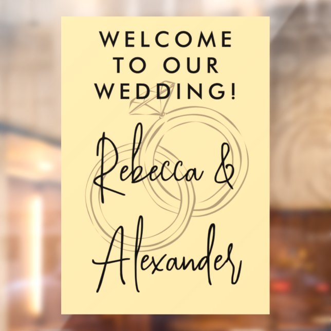 Modern White Script Couples Names Wedding Welcome (Sheet 2)