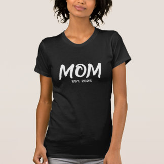 Modern White Script Established Mum T-Shirt