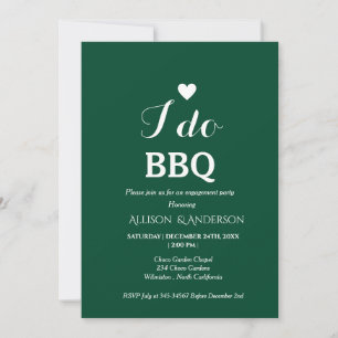 Modern white script i do bbq engagement party invitation