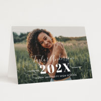 Modern White Script Name Bold 2026 Grad Photo