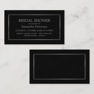 Modern White & Silver Bridal Shower Invitation