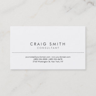 Modern White Simple Consultant Business Card