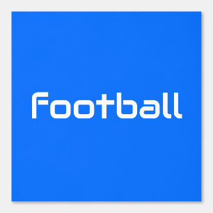 Modern White Sleek FOOTBALL Text On Bright Blue Wallpaper