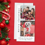 Modern White Snowflake 2 Family Photo Christmas Holiday Card<br><div class="desc">Create your own one-of-a-kind Christmas cards with this simple,  modern design. Add your own photos and edit the text effortlessly.</div>