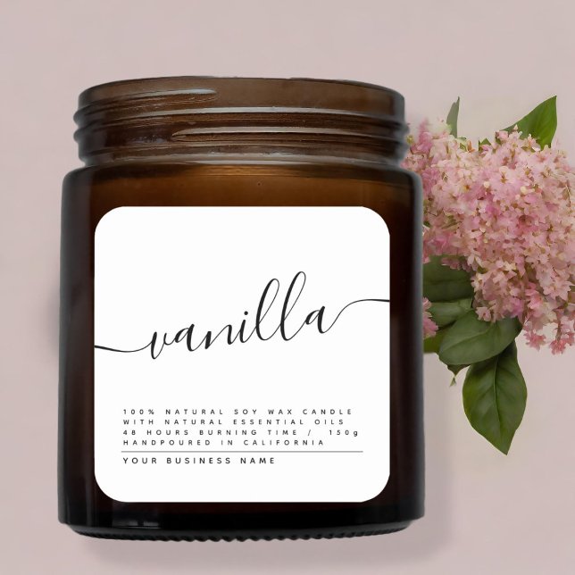 Modern white soy candle label (Creator Uploaded)
