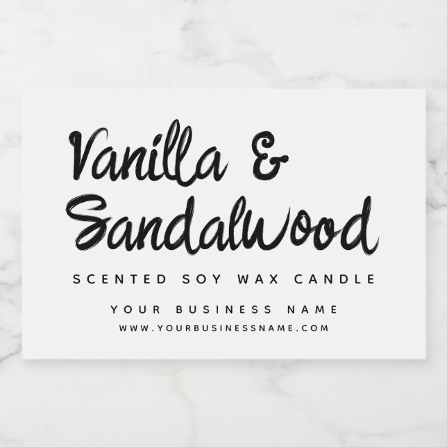 Modern white soy candle label (Single Label)