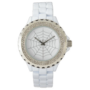 Modern White Spider Web Watch - Artistic Ceramic
