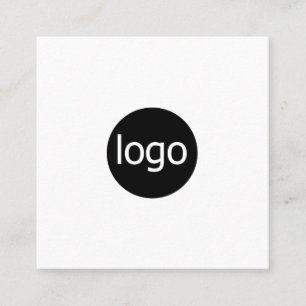 Modern White Square Business Card Custom Circle