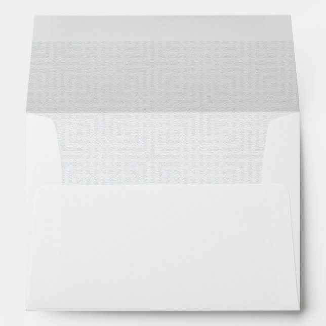 Modern White -Squares Pattern- Lined Envelopes (Back (Bottom))