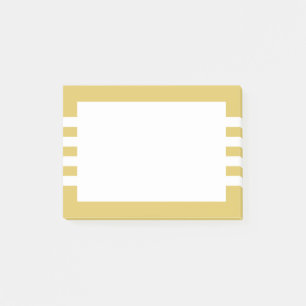 Modern White Stripes Golden Yellow Post-it Notes