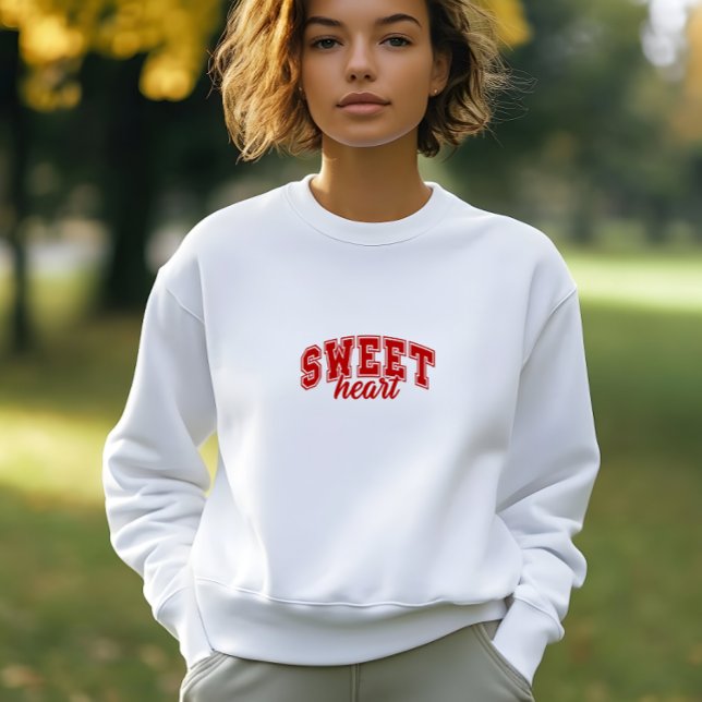 Modern White Sweet Heart Print Woman Sweatshirt (Modern White Sweet Heart Print Woman Sweatshirt)