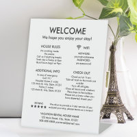 Modern White Vacation Rental House Rules Welcome