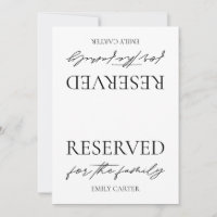 Modern White Wedding Reserved Table Tent Sign