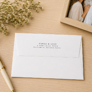 Modern White Wedding Return Address Envelope