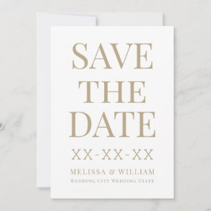 Modern White Wedding Save The Date